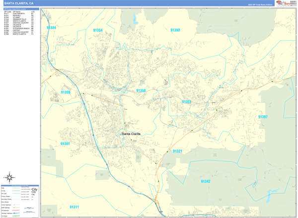 Santa Clarita City Digital Map Basic Style